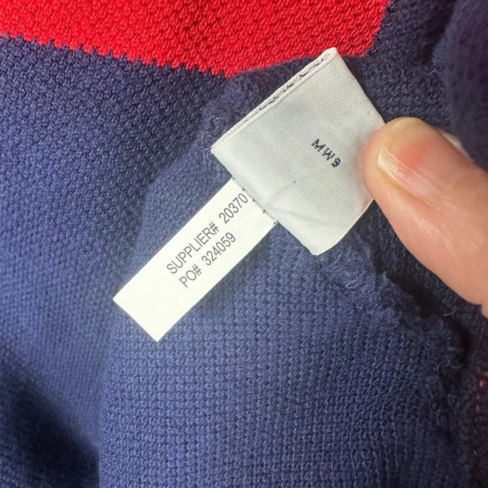 Polo Ralph Lauren‎ Mens 2XLT Tall Navy Blue Red Colorblock Pique Polo Shirt